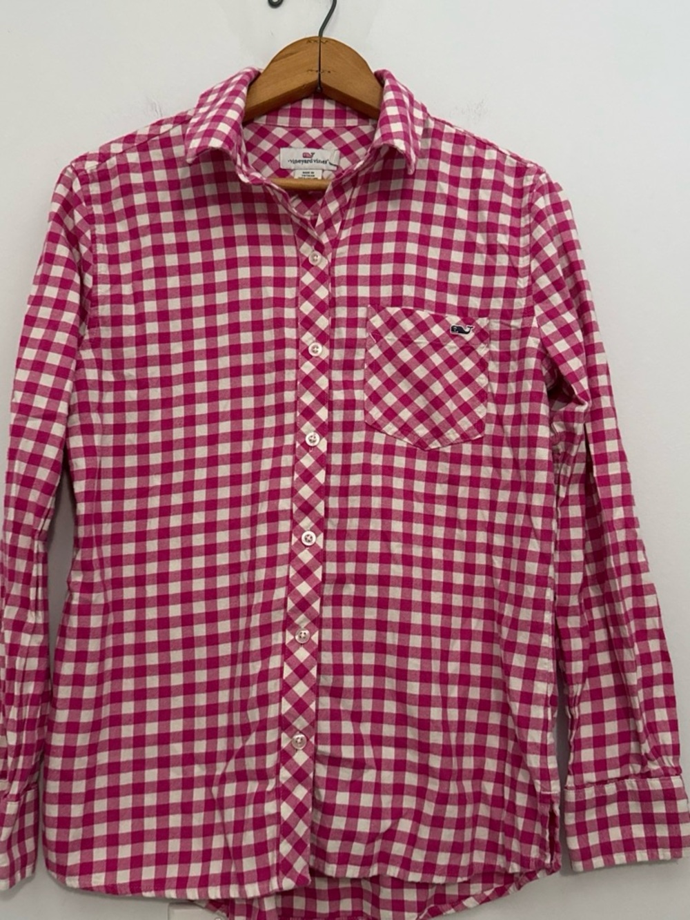 Vineyard Vines Pink and White Gingham Button-Down Shirt